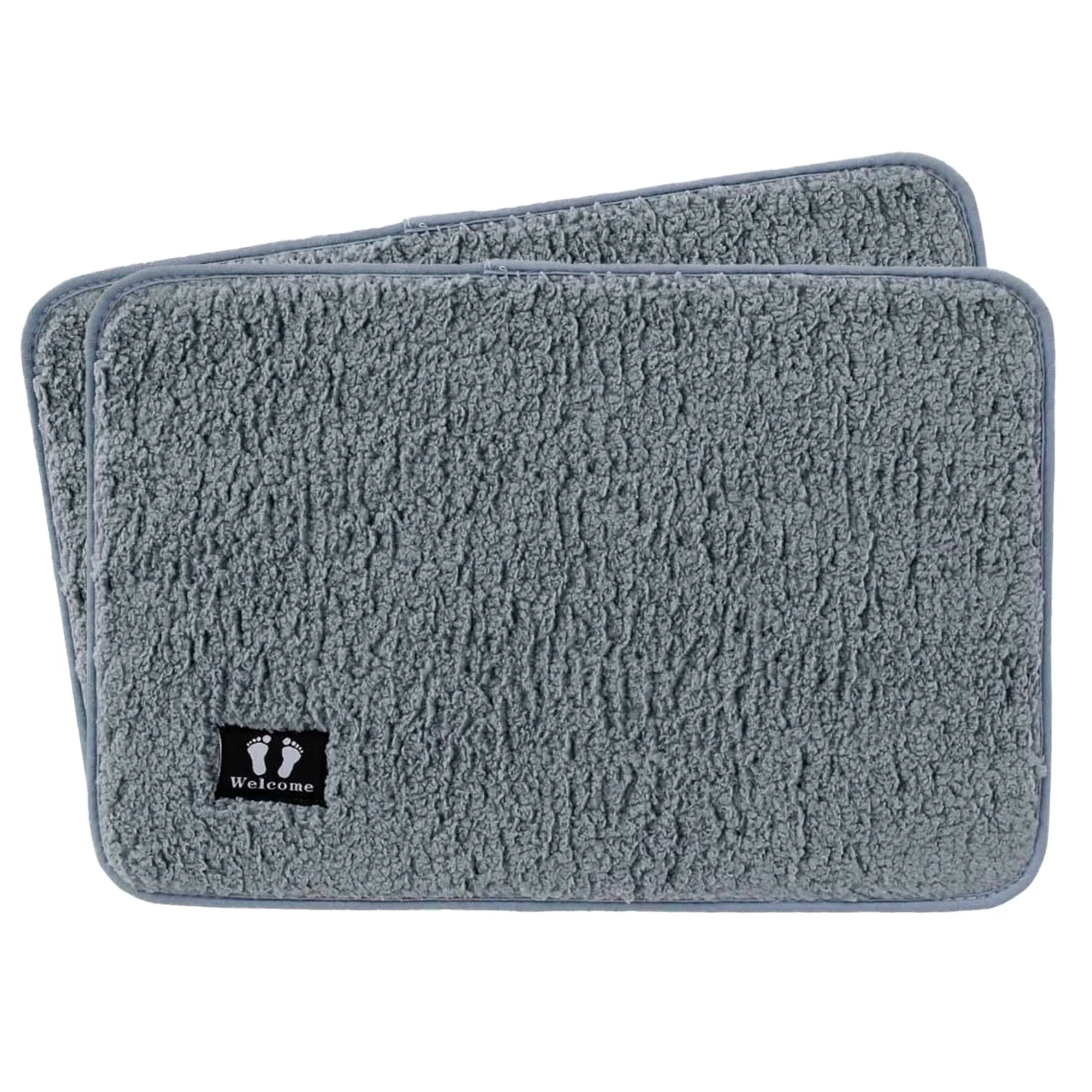 Kuber Industries Floor |Stylish Door Mat|Durable & Easy to Maintain|Multi-Utility Floor for Living Room,Bedroom,Bathroom,Kitchen,Entrances|40 x 60 cm,Grey, Pack of 2