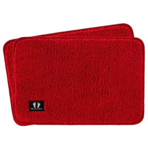 Kuber Industries Floor |Stylish Door Mat|Durable & Easy to Maintain|Multi-Utility Floor for Living Room,Bedroom,Bathroom,Kitchen,Entrances|40 x 60 cm,Red, Pack of 2