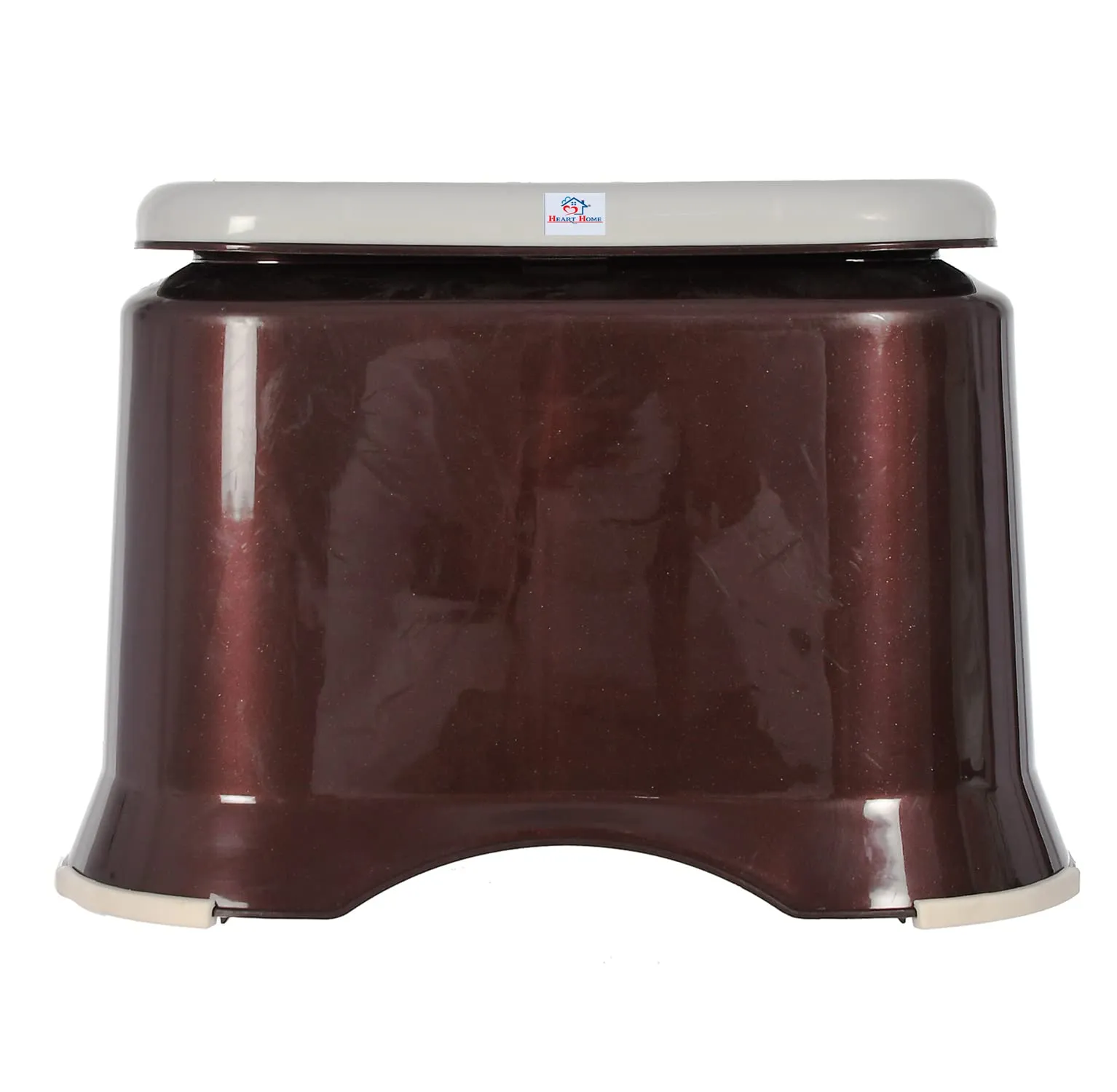 Kuber Industries Kuber Industries Ultra 10 Anti-Slip Plastic Stool for Bathroom, Kitchen, Bedroom, Toy Room&Living Room (Brown)-46Hh0142, Standard