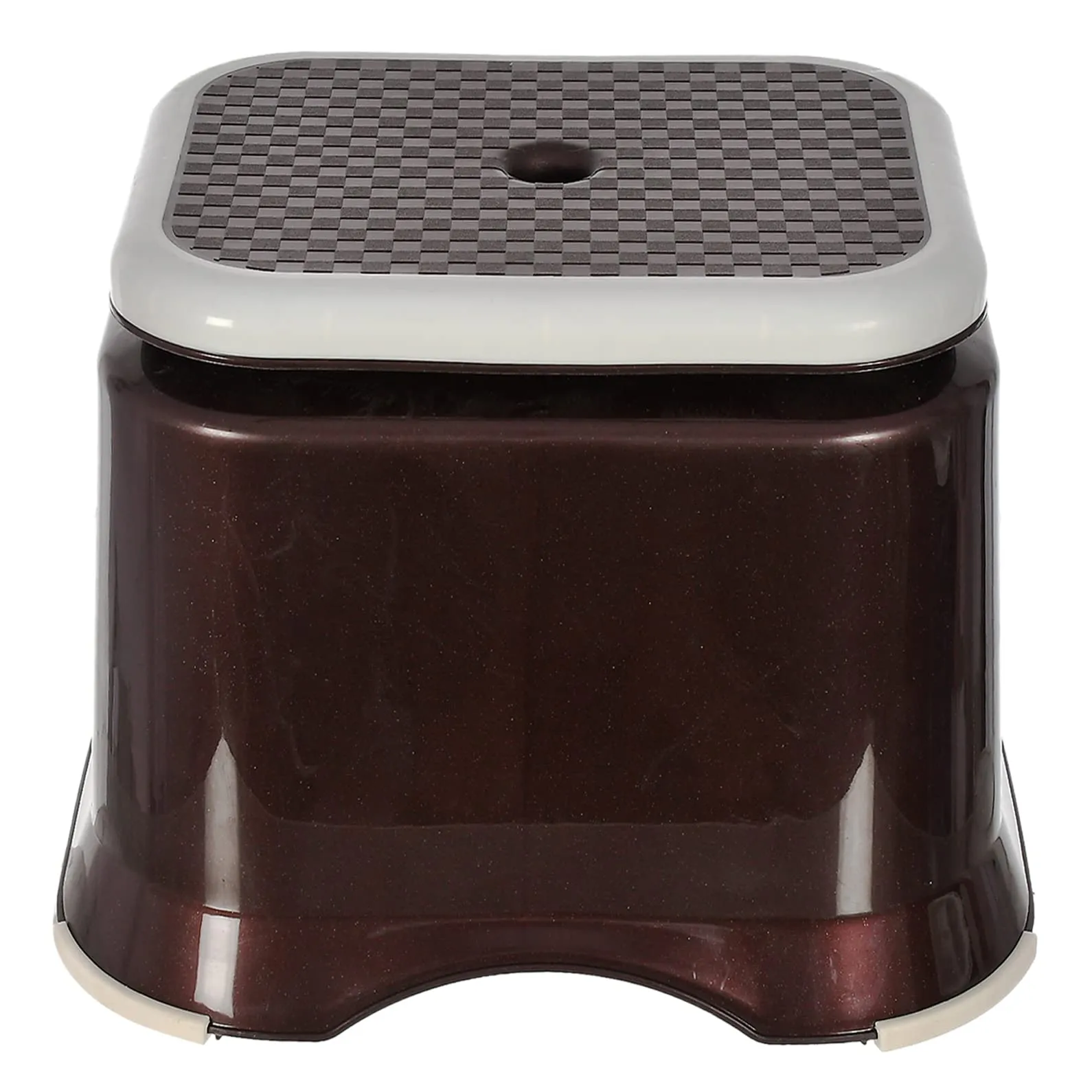 Kuber Industries Kuber Industries Ultra 10 Anti-Slip Plastic Stool for Bathroom, Kitchen, Bedroom, Toy Room&Living Room (Brown)-46Hh0142, Standard