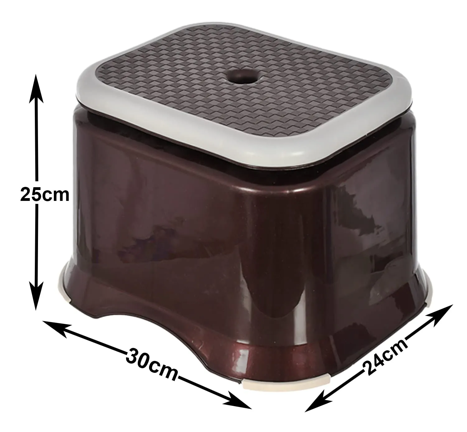 Kuber Industries Kuber Industries Ultra 10 Anti-Slip Plastic Stool for Bathroom, Kitchen, Bedroom, Toy Room&Living Room (Brown)-46Hh0142, Standard