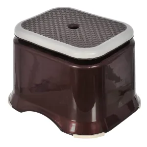 Kuber Industries Kuber Industries Ultra 10 Anti-Slip Plastic Stool for Bathroom, Kitchen, Bedroom, Toy Room&Living Room (Brown)-46Hh0142, Standard