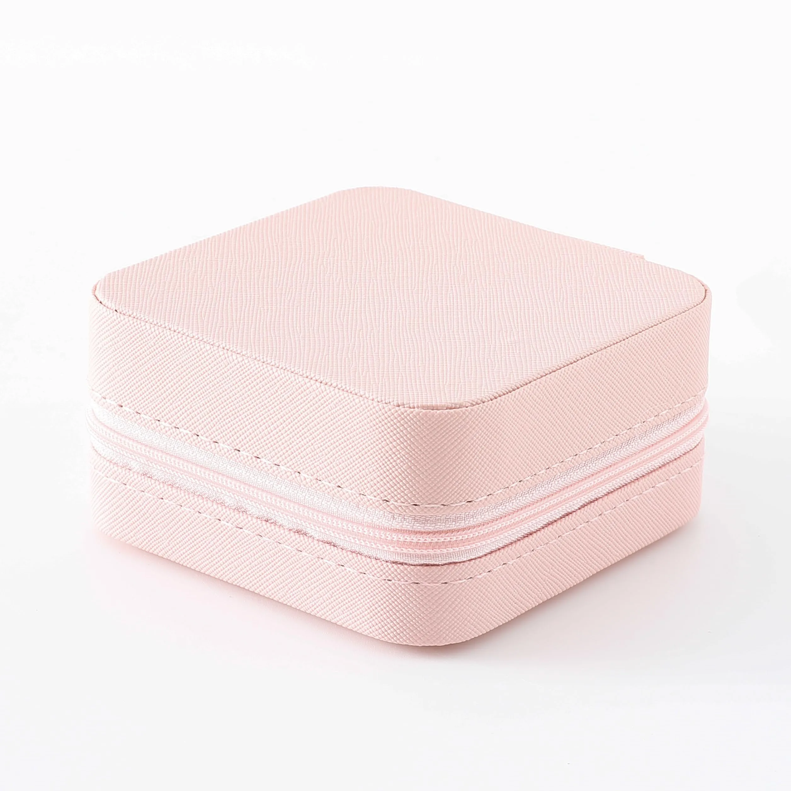 Kuber Industries Pack of 2 Mini Jewelry Box | Travel Jewellery Organizer Storage Box | Portable Case for Rings Earrings | Portable Jewelry Organizer | Proposal Gifts for Women Girl |YXX-024 | Pink