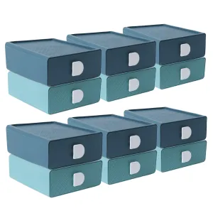 Kuber Industries (Set of 12) Mini Storage Box Drawer Organizer For Toys, Medicine Utility, Baby & Kids Items - Green & Blue Color