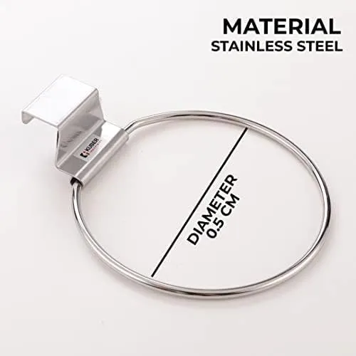 Kuber Industries Stainless Steel Towel Hanger for Bathroom|Easy DIY Installation|Bathroom Accessories for Modern Homes|Multipurpose Napkin Holder for Bathroom & Kitchen|ZT-3121|Pack of 3|Silver