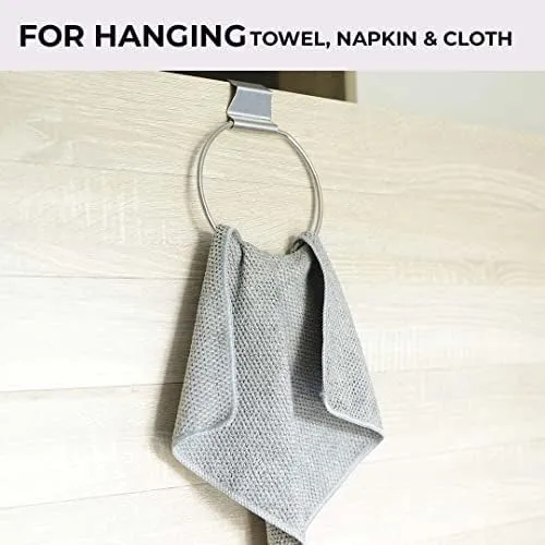 Kuber Industries Stainless Steel Towel Hanger for Bathroom|Easy DIY Installation|Bathroom Accessories for Modern Homes|Multipurpose Napkin Holder for Bathroom & Kitchen|ZT-3121|Pack of 3|Silver