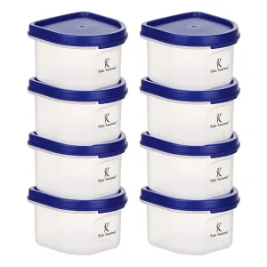 Kuber Industries Storage Utility Container|Plastic Unbreakable Food Storage Jar|Leak Roof,BPA Free Food Kitchen Organizer With Lid,250 ML,Set Of 8 (White) (Pack Of 4)