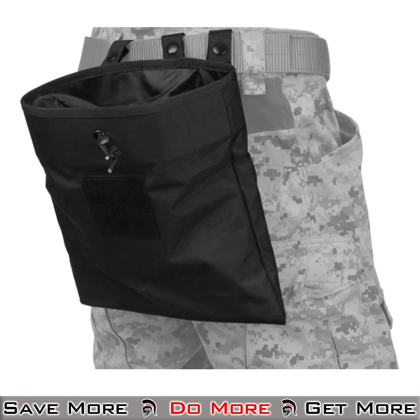 Lancer Tactical Airsoft Nylon Large Foldable Dump Pouch - Black MOLLE Tactical Airsoft Pouches