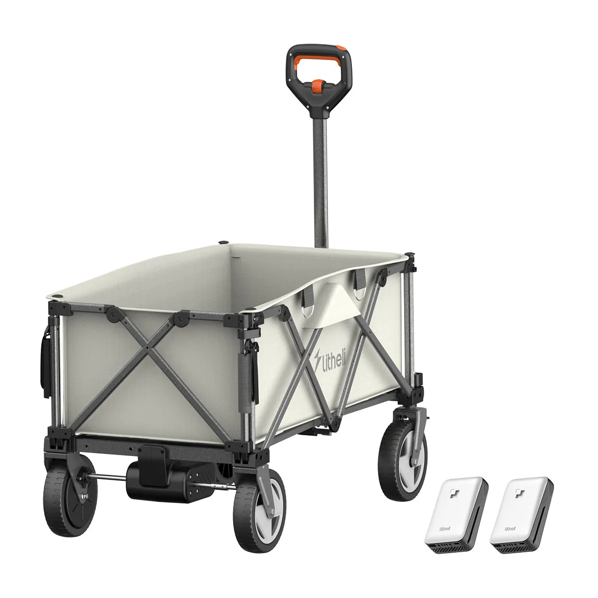 Litheli Electric Foldable Utility Camping Wagon with Power Bank without Battery