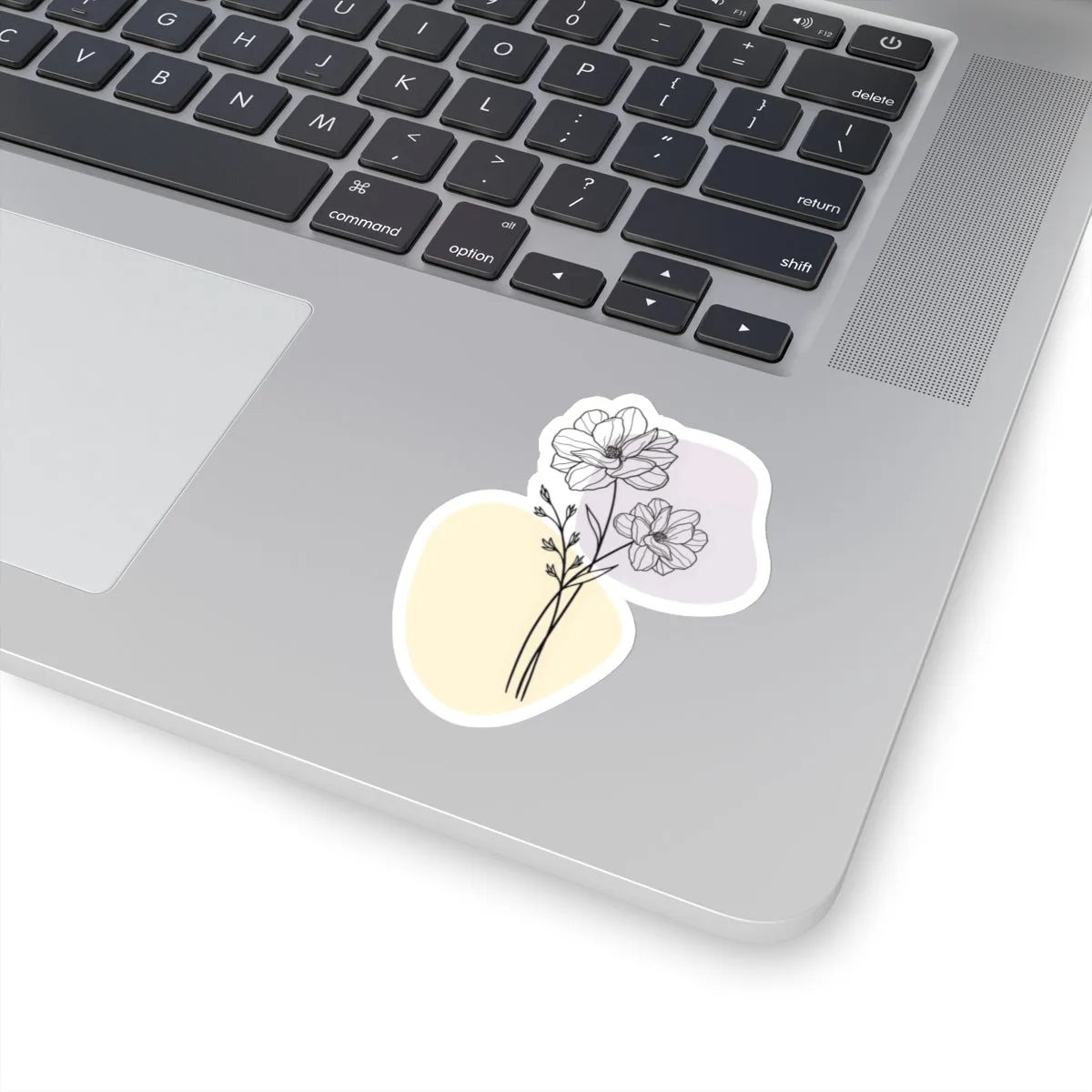 Magnolia Outline Sticker, Floral Outline Kiss-Cut Sticker