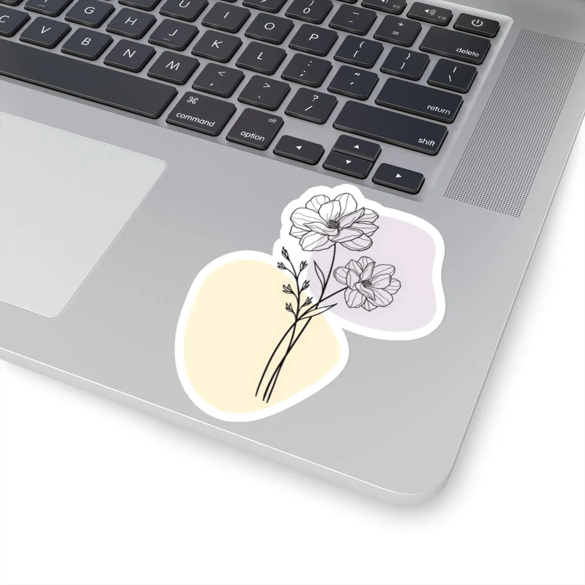 Magnolia Outline Sticker, Floral Outline Kiss-Cut Sticker