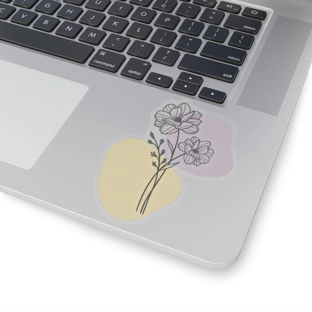 Magnolia Outline Sticker, Floral Outline Kiss-Cut Sticker