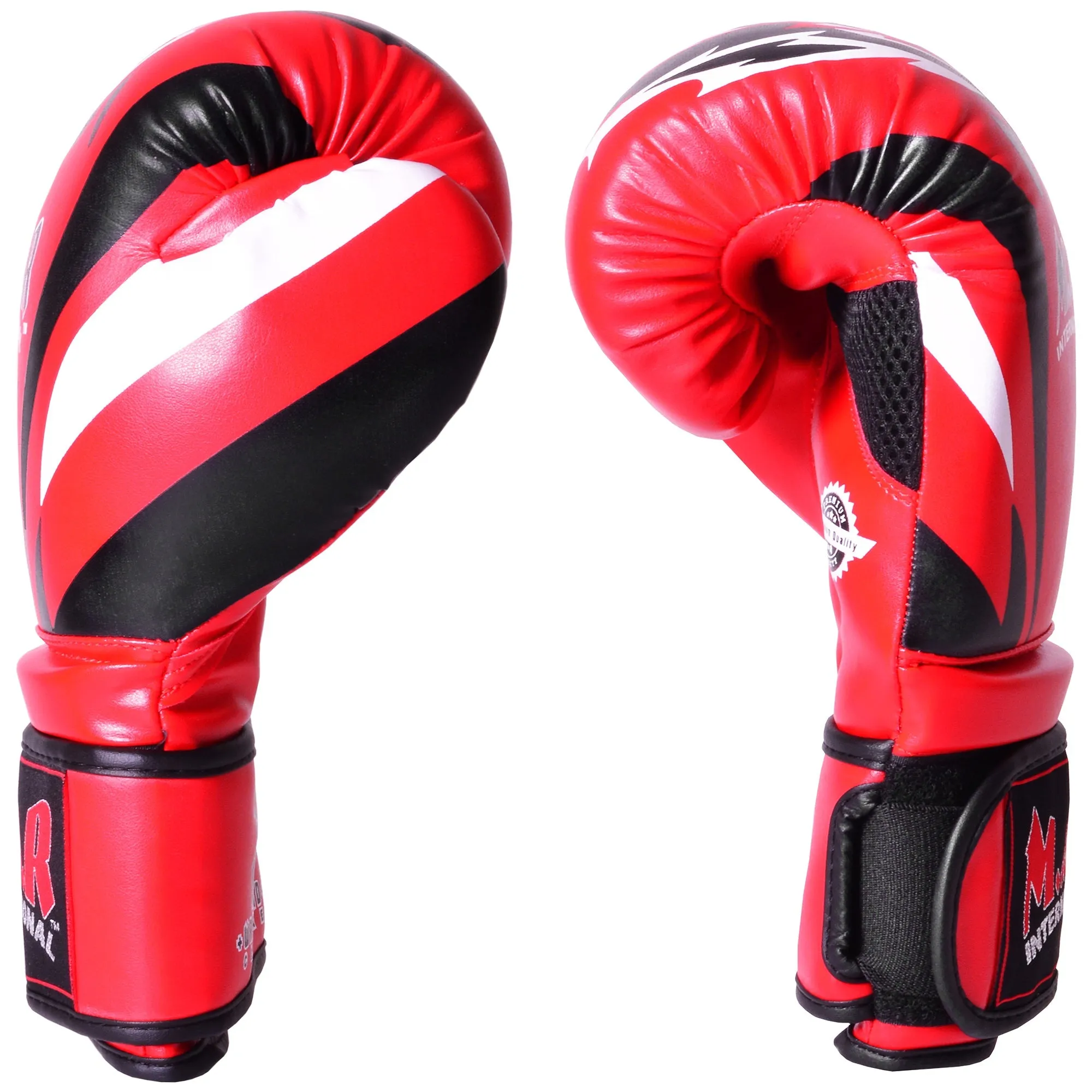 MAR-118D | Red & Black Tiger Print Boxing & Kickboxing Gloves