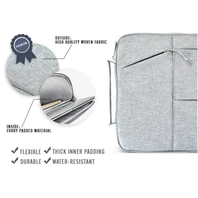 Multi Zip Padded Laptop Sleeve with Handle