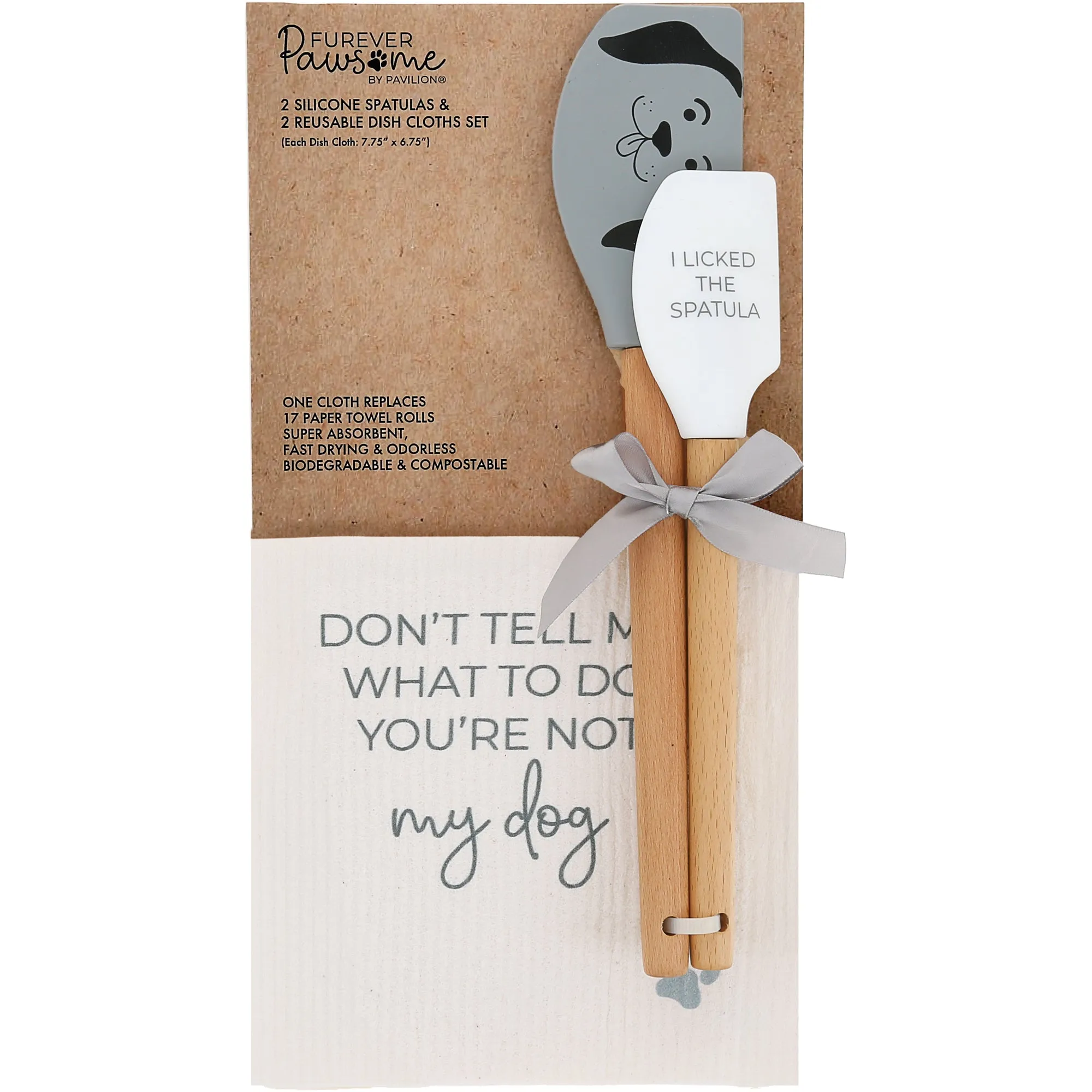 My Dog Spatula and Reusable Dish Cloth Set (2 of Each)