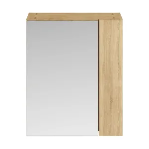 Nuie Athena 600mm 2 Door Mirror Cabinet in Natural Oak