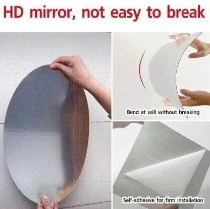 Oval Shape Adhesive Mirror Sticker for Wall on Tiles Bathroom Bedroom Living Room Basin Mirror Bathroom Wall Mirror Stickers Unbreakable Wall Mirror 20 * 30 (1, 30X20)