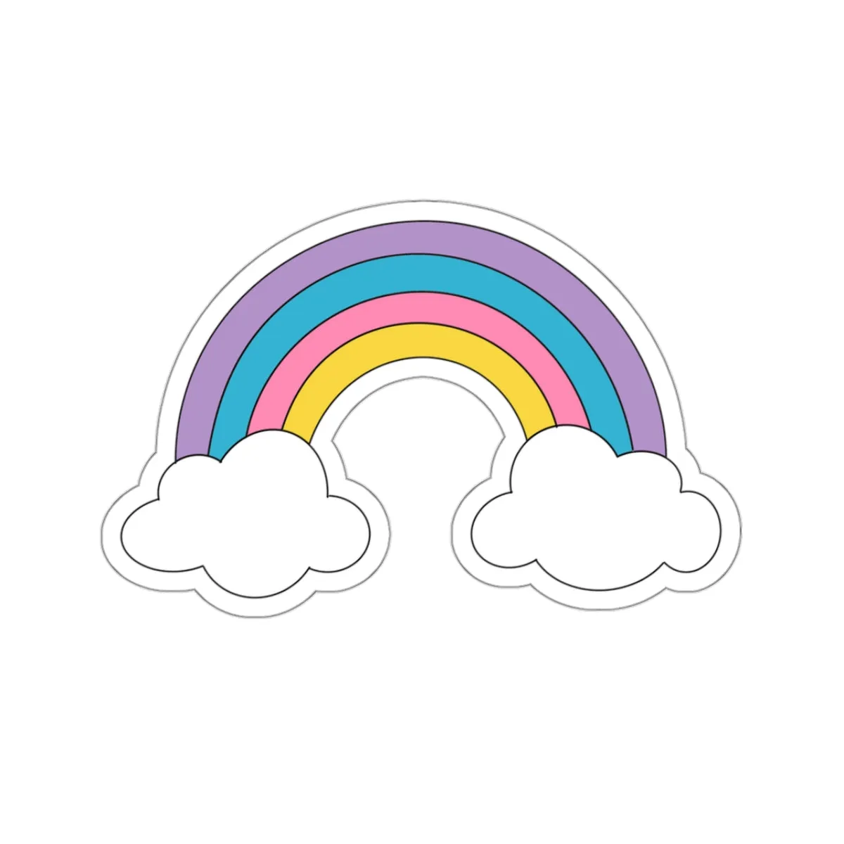 Pastel Rainbow Kiss-Cut Sticker