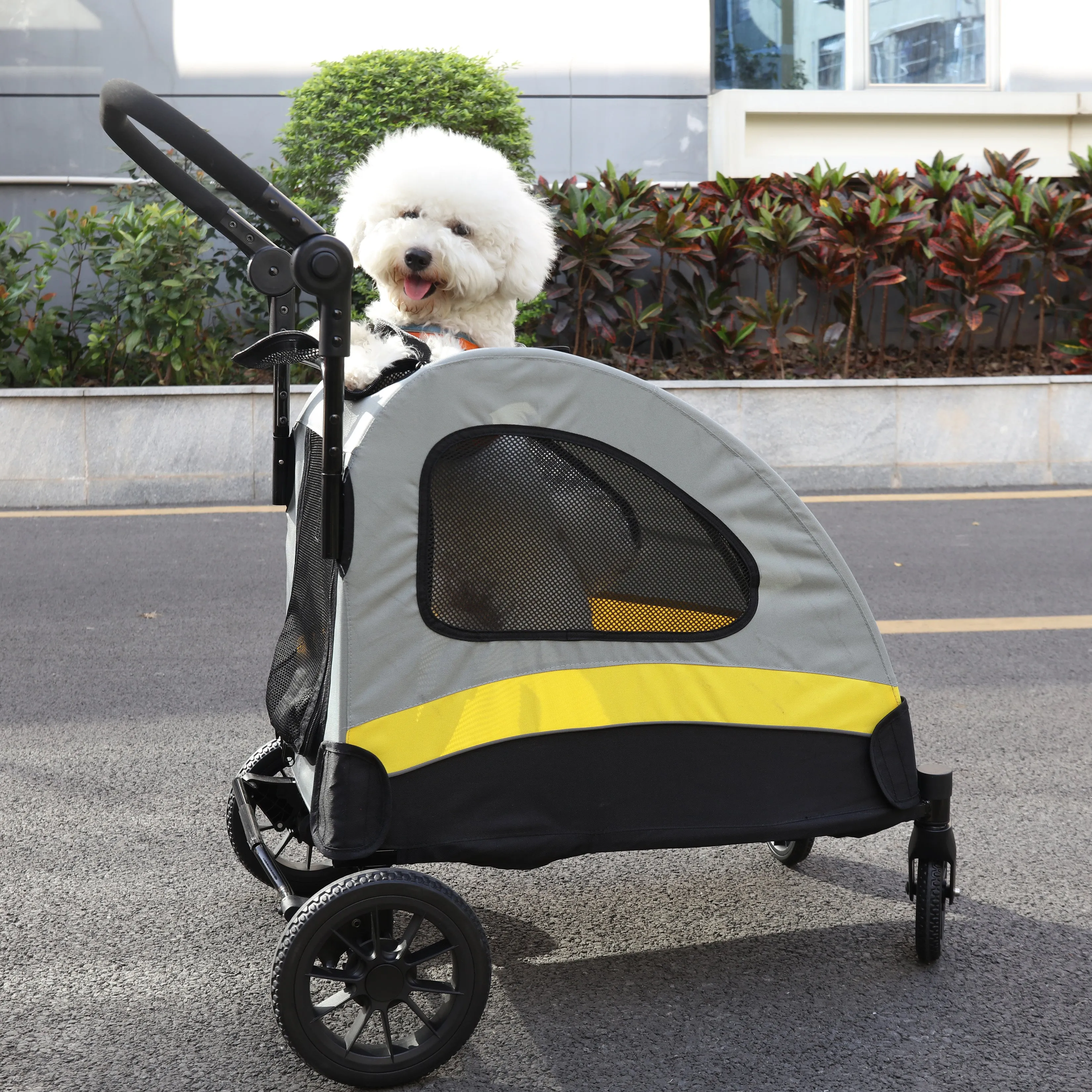 Pet Stroller for Large Dogs Foldable Pet Cat Travel Carriage Stroller 4 Wheels