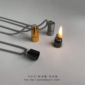 Punk Lighter Men Stainless Steel Necklace