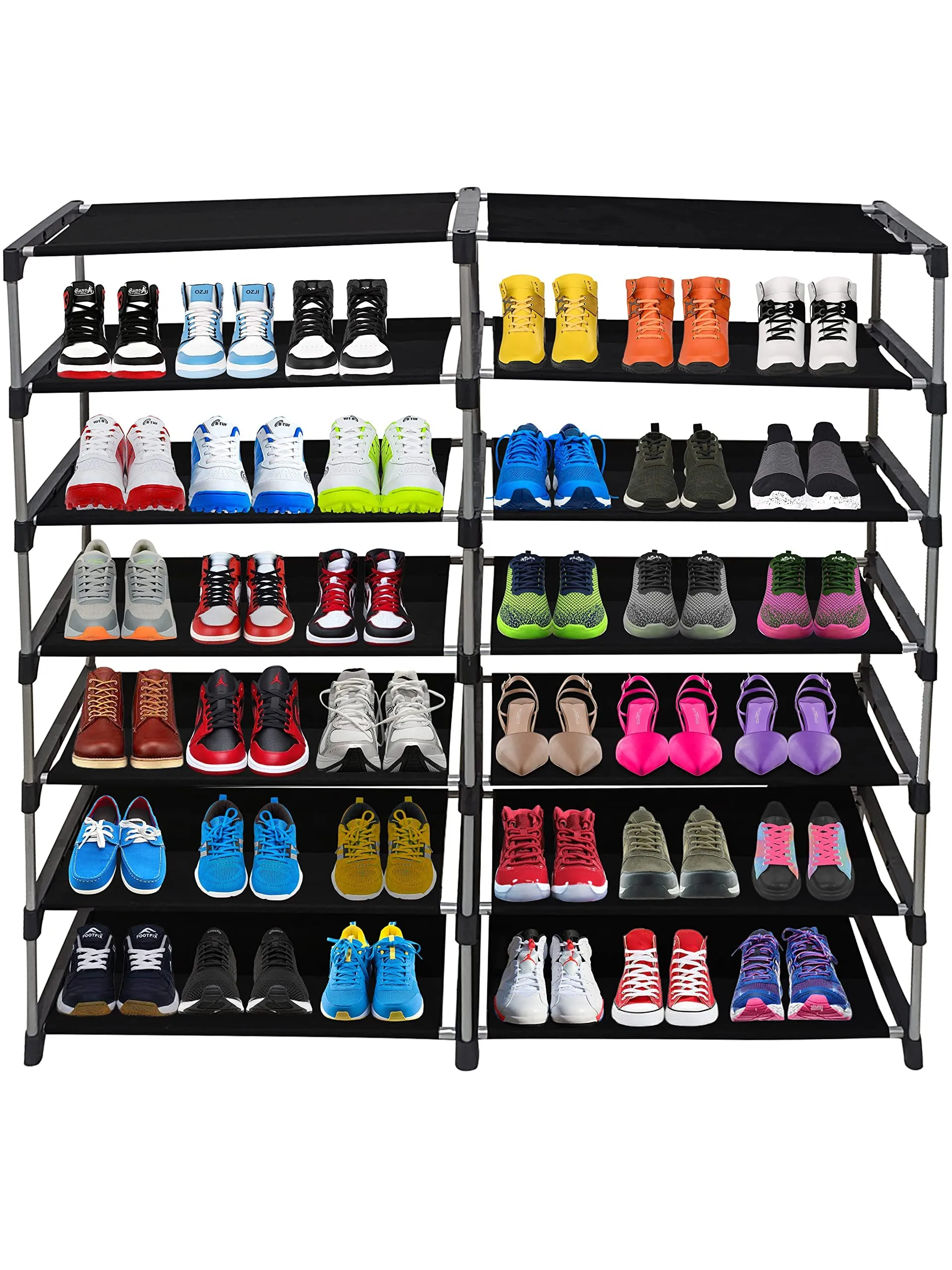 ROBMOB Multipurpose Foldable 12 layer Metal Shoe Stand, Shoe Rack/Organiser for Home & Office (Grey, Metal)