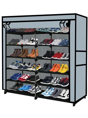 ROBMOB Multipurpose Foldable 12 layer Metal Shoe Stand, Shoe Rack/Organiser for Home & Office (Grey, Metal)