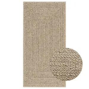 Rug ZIZUR Beige 60x110 cm Jute Look Indoor and Outdoor