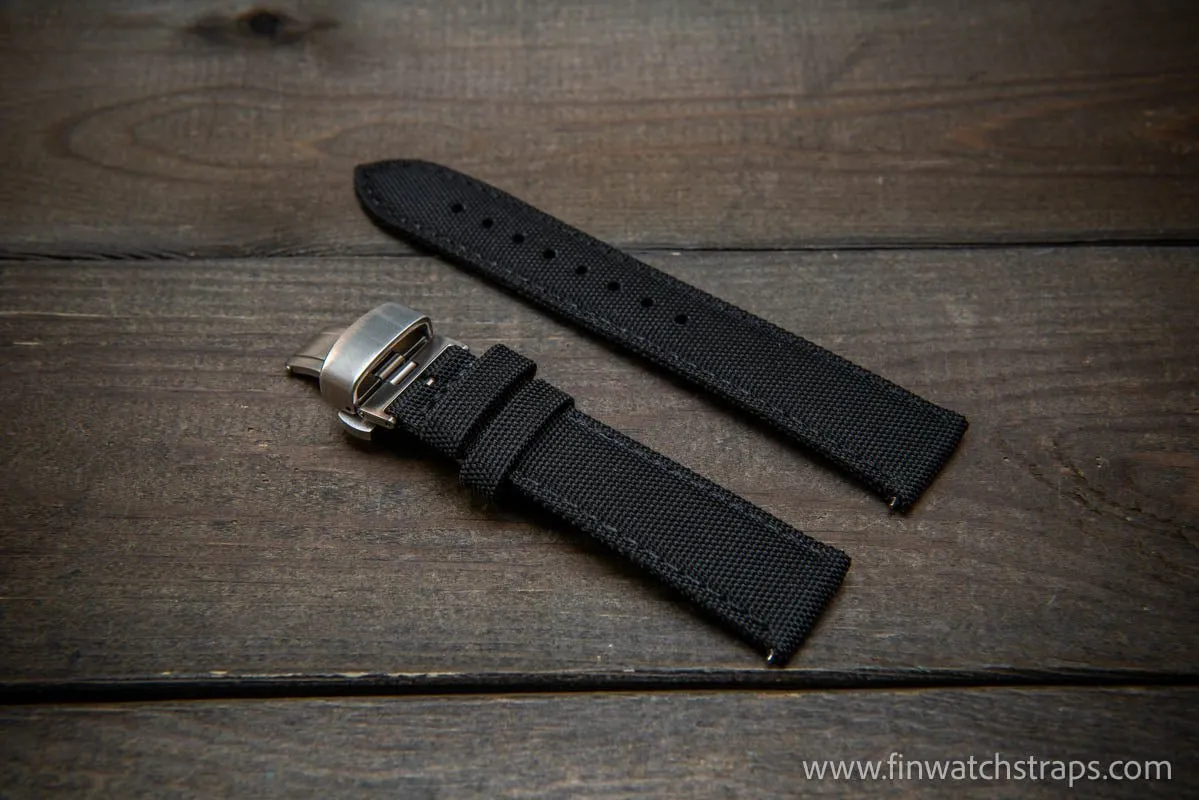 Sailcloth waterproof watch strap. Deployment clasp.