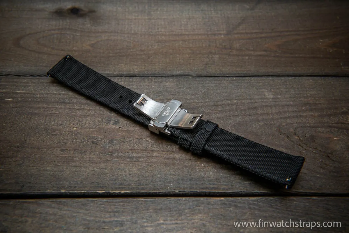 Sailcloth waterproof watch strap. Deployment clasp.