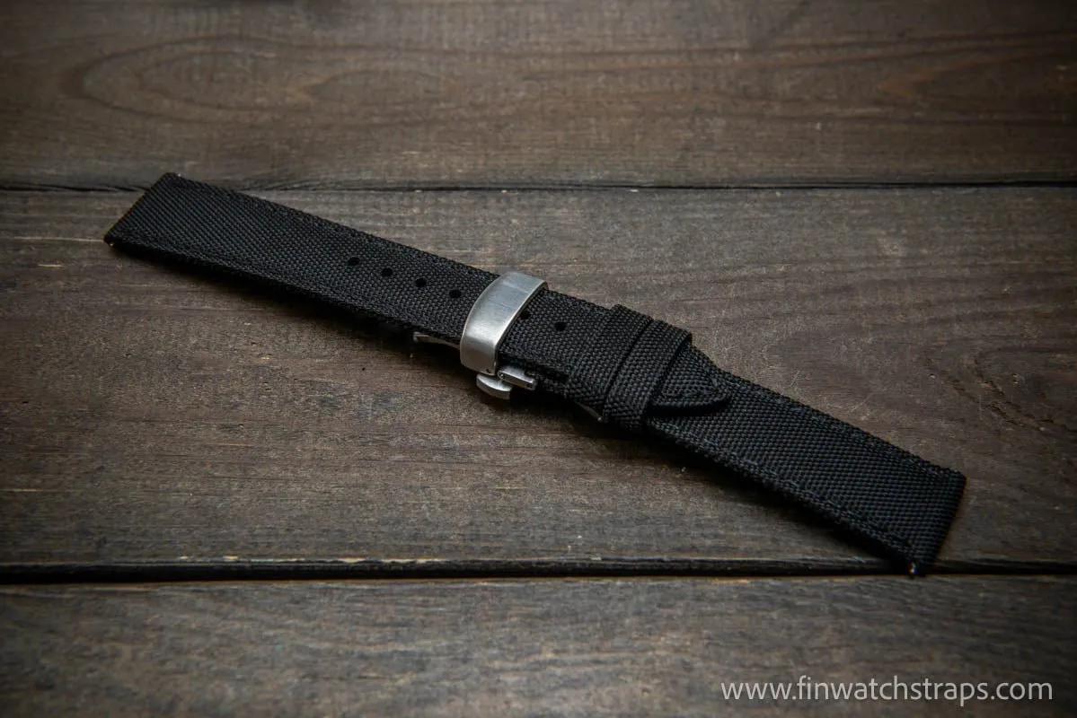 Sailcloth waterproof watch strap. Deployment clasp.