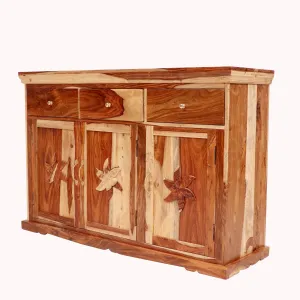 Sheesham wood honey tone 3 door multi purpose sideboard