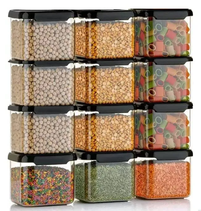 Sixfire Unbreakable Air Tight Square plastic Containers Set 500 ml Pack 6 for Kitchen Storage, Kitchen Container, Storage/Container Sets, Plastic Container, Air-Tight Design