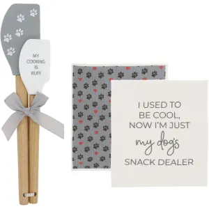 Snack Dealer Spatula and Reusable Dish Cloth Set (2 of Each)