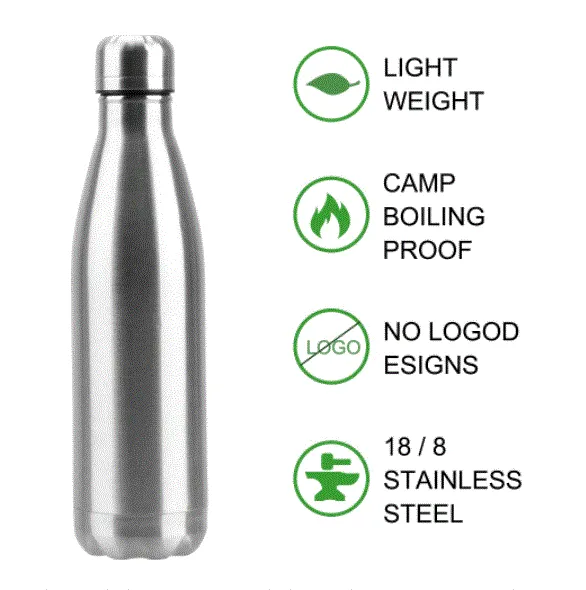 Sports Water Bottle Non Insulated Stainless Steel