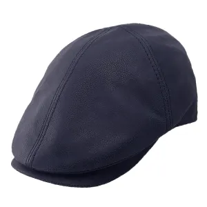 Stanton Cappuccio Leather Drivers Cap - Navy