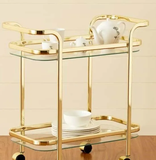 Stylish Bar Cart Trolley with Dual Side Handles (Iron)