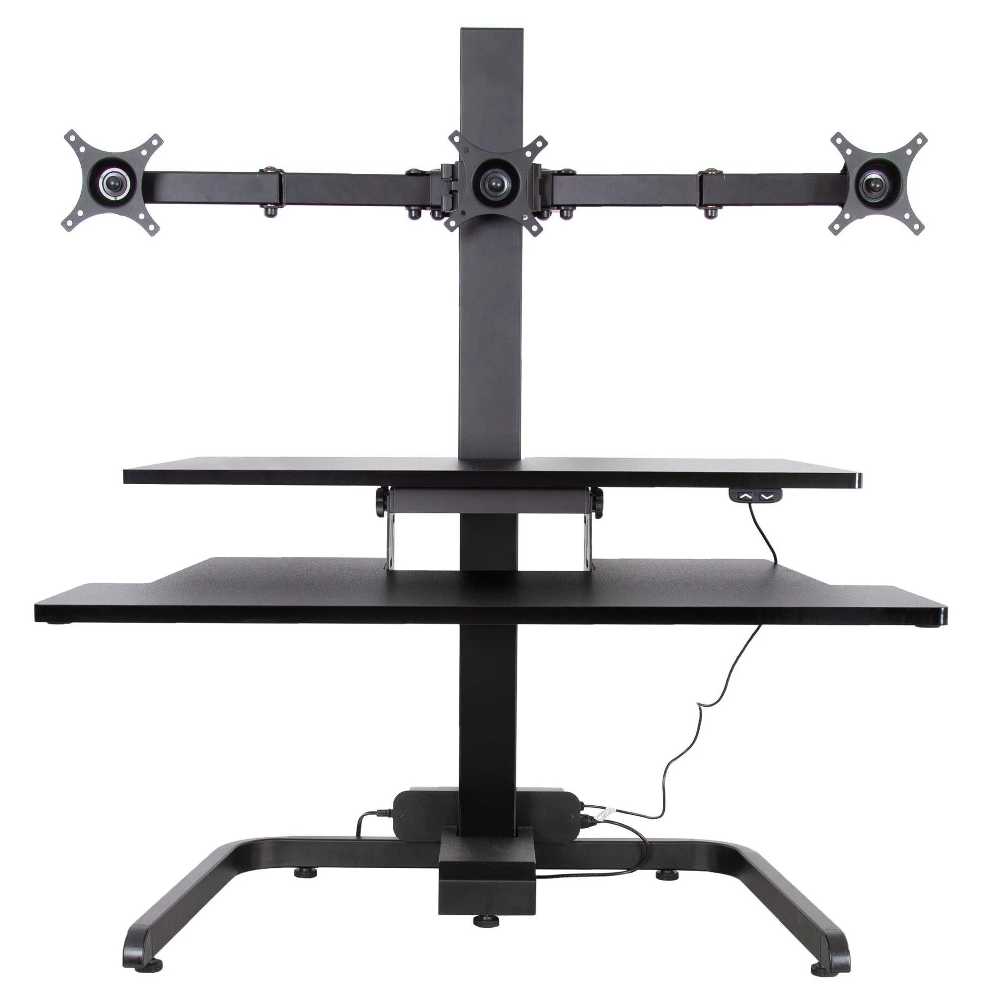 Techtonic Electric Standing Desk Converter with Monitor Mounts (2-3 Mount Options)