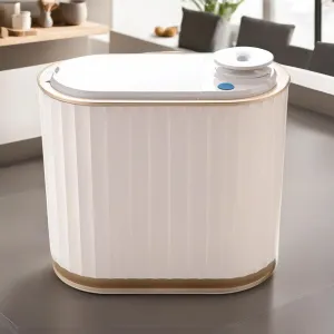 The Better Home FUMATO 4L Dustbin For Kitchen | Dustbin For Bathroom | 19cm Automatic Smart Sensor Dustbin For Bedroom | Steel Dustbin With Lid | Dustbin For Office | Garbage Bin - White