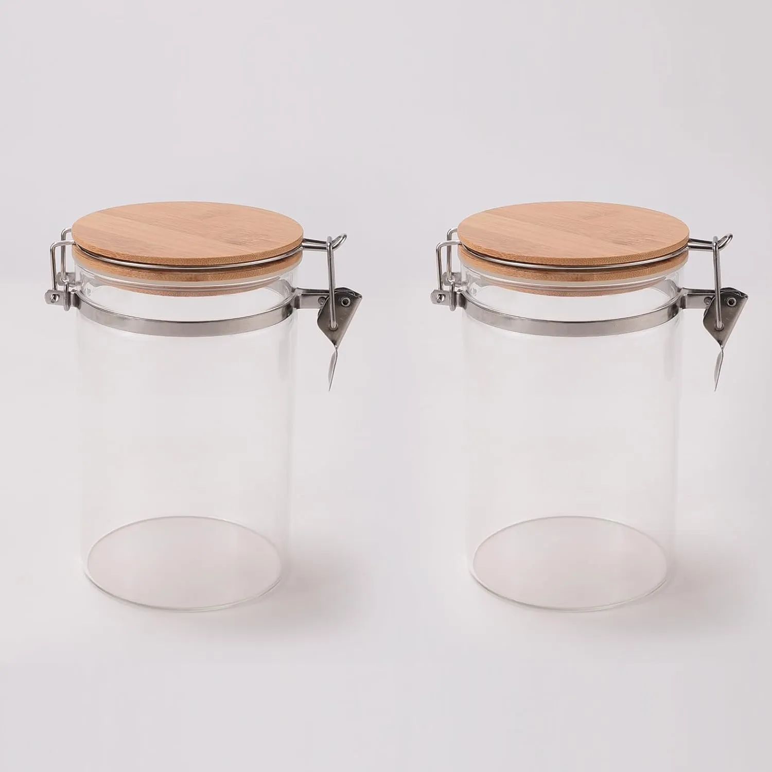 The Better Home Pack of 2 1000 ml Each Borosilicate Kitchen Containers Set with Lid | Transparent Airtight Borosilicate Jar for Kitchen Storage | Leakproof | Glass Jars for Cookies Snacks Tea Coffee