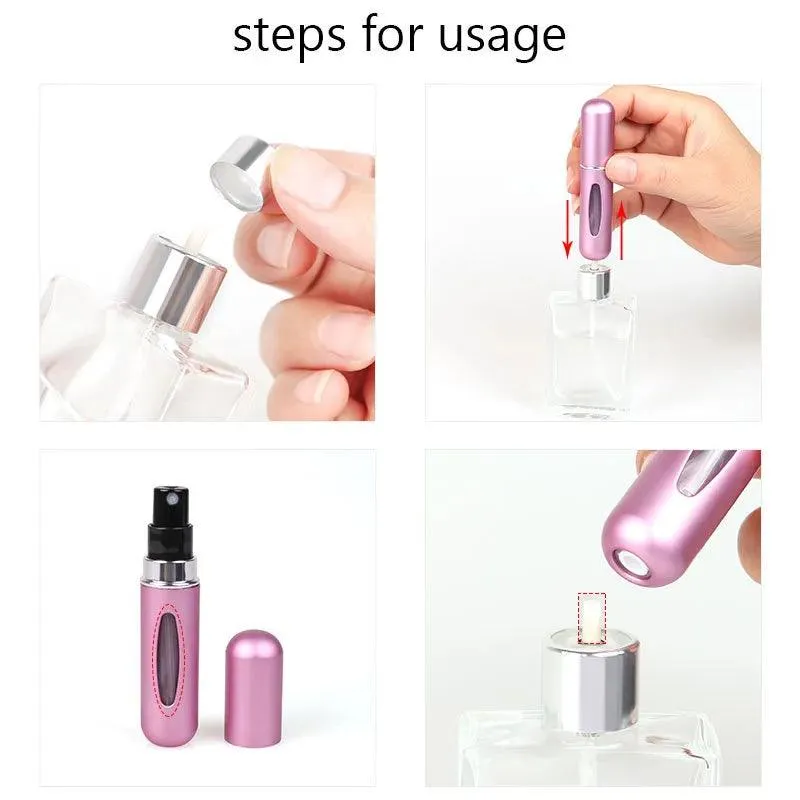 Travel Perfume Atomizer Spray Bottle: Stylish, Refillable, Portable & Durable