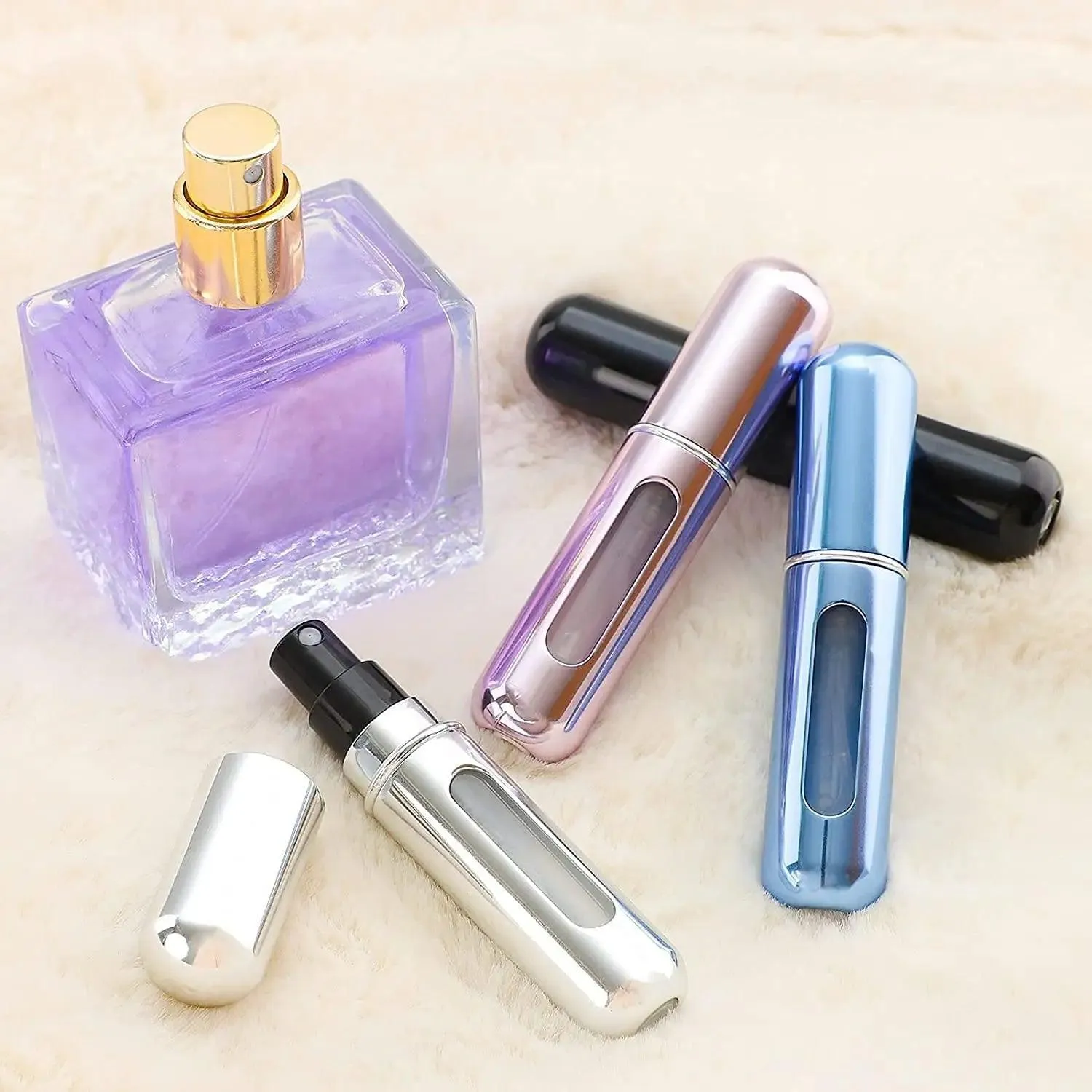 Travel Perfume Atomizer: Stylish Mini Aluminum Spray Bottle for Cosmetics