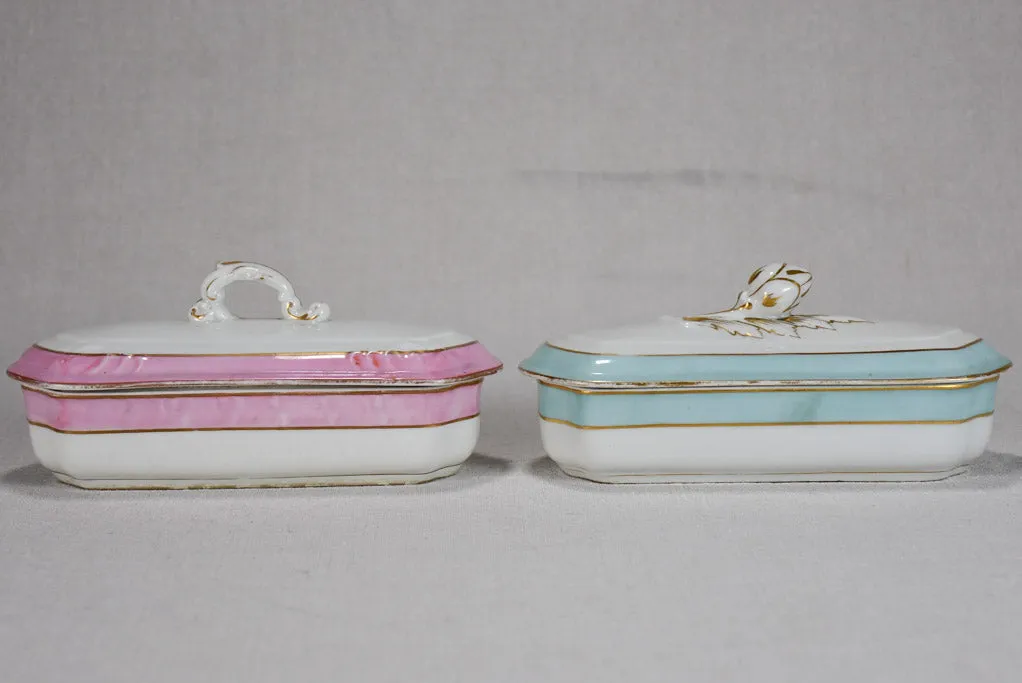 Two vintage French toothbrush holders