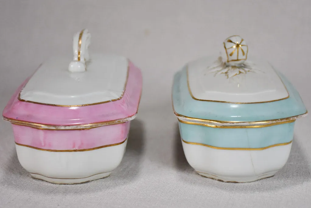 Two vintage French toothbrush holders