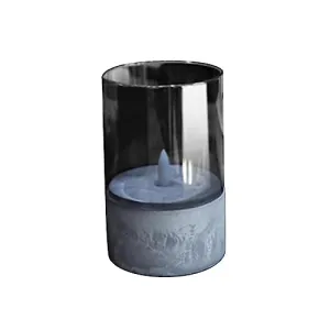 UJEAVETTE® Flameless Led Candle Crafts Tea Light Candle for Living Room Hallway Bedroom 8Cmx8Cmx15Cm Grey