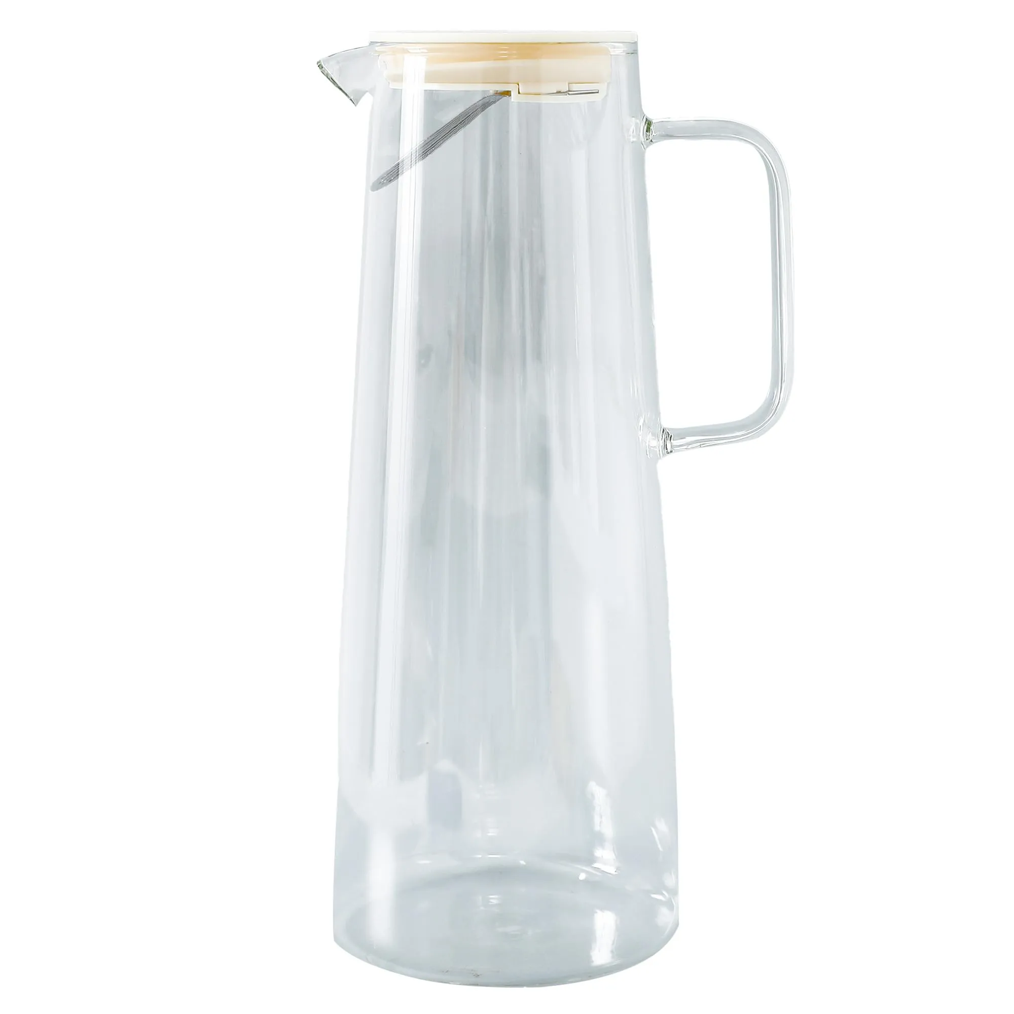 UMAI Borosilicate Glass Water Jug with Airtight Lid (1.8L) | Glass Jar for Water with Handle | Water Storage Containers | Glass Jug for Water | Water Jugs for Dining Table | Detox Water Jar (Clear)