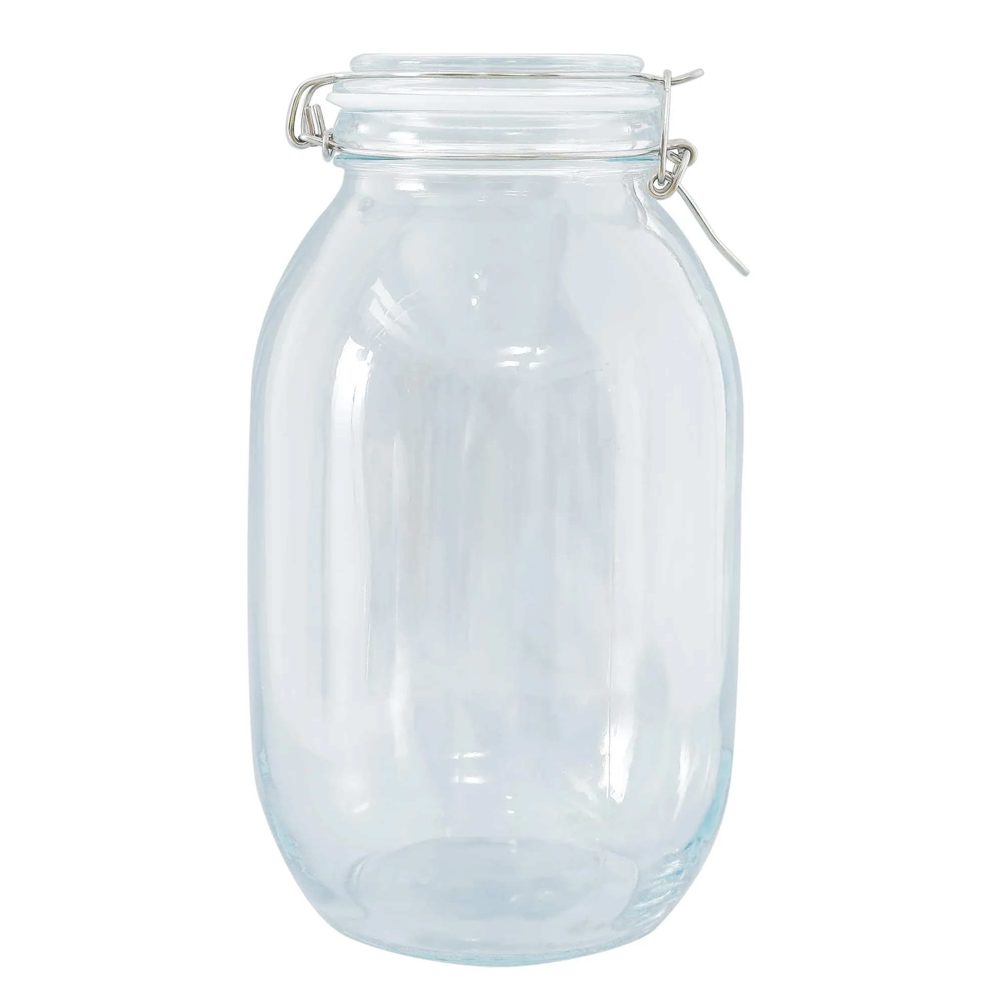 UMAI Glass Jar for Kitchen Storage | 3000ml | Airtight Glass Container with leakproof rubber gasket | Mason Jar with Buckle Lid and Wide Mouth | Transparent |