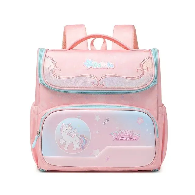 Unicorn Theme Fully Open Design Kindergarten Backpack for Kids