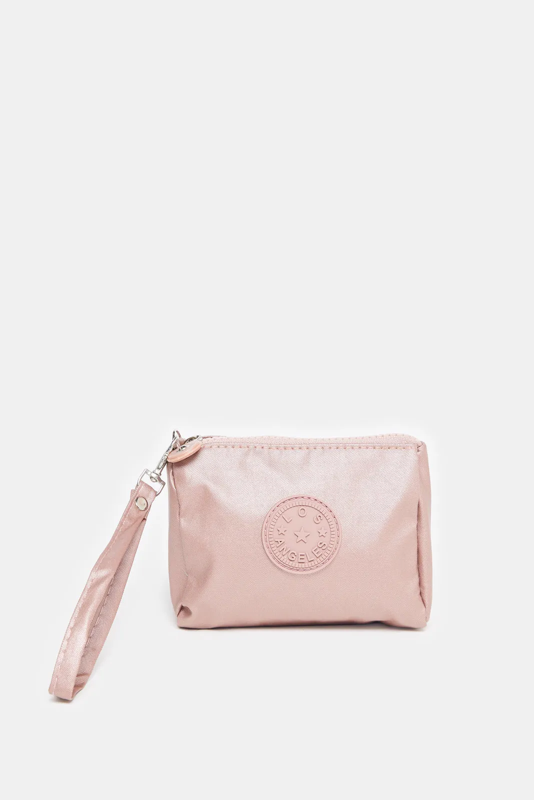 Women Pink Embossed Travel Pouch