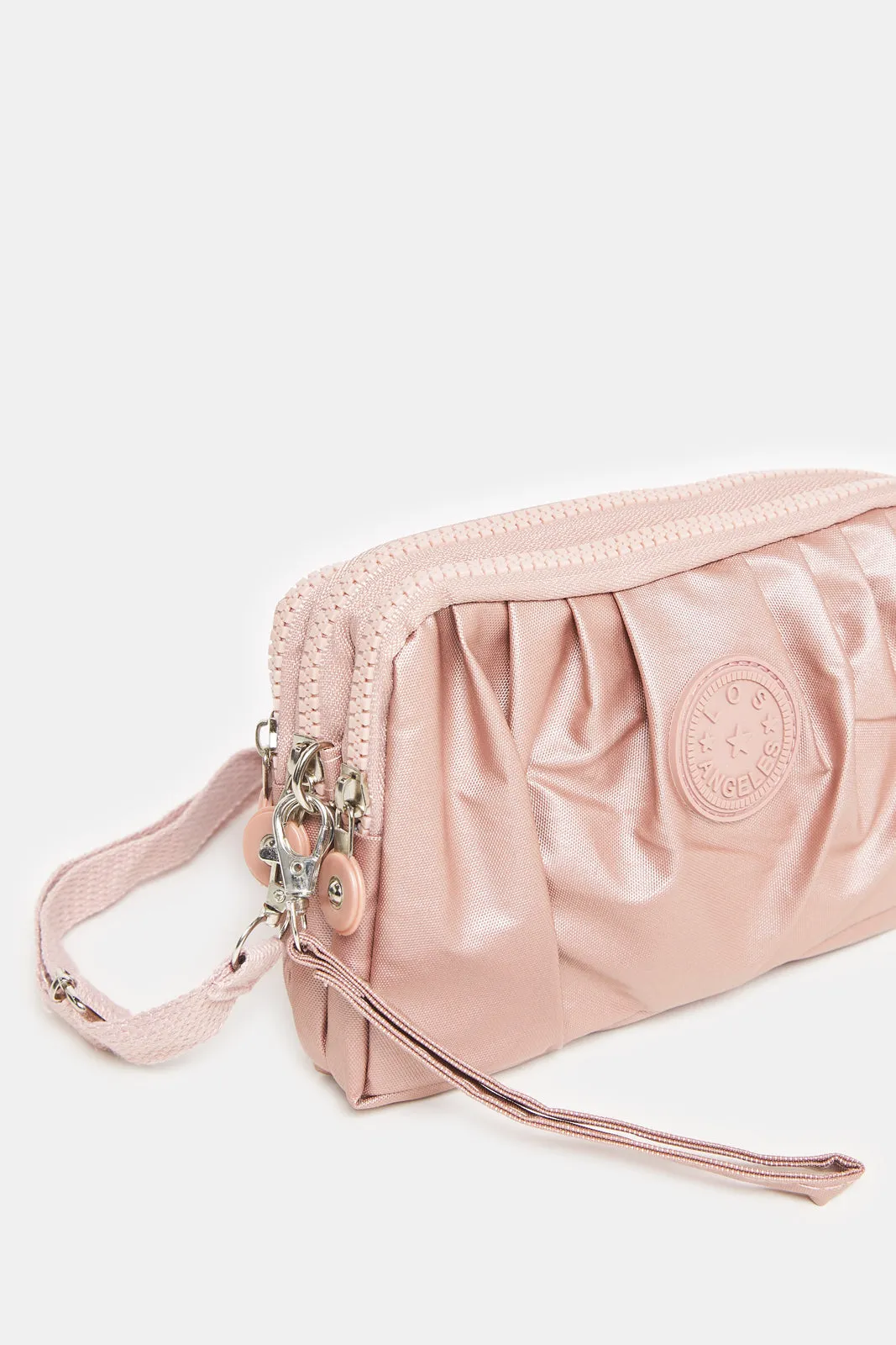 Women Pink Zipper Travel Pouch