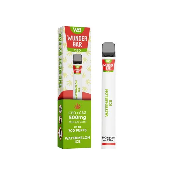 Wunderbar 500mg CBD   CBG Disposable Vape Device 700 Puffs